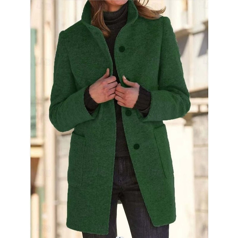 Emma | Manteau trench en laine élégant et intemporel avec col montant
