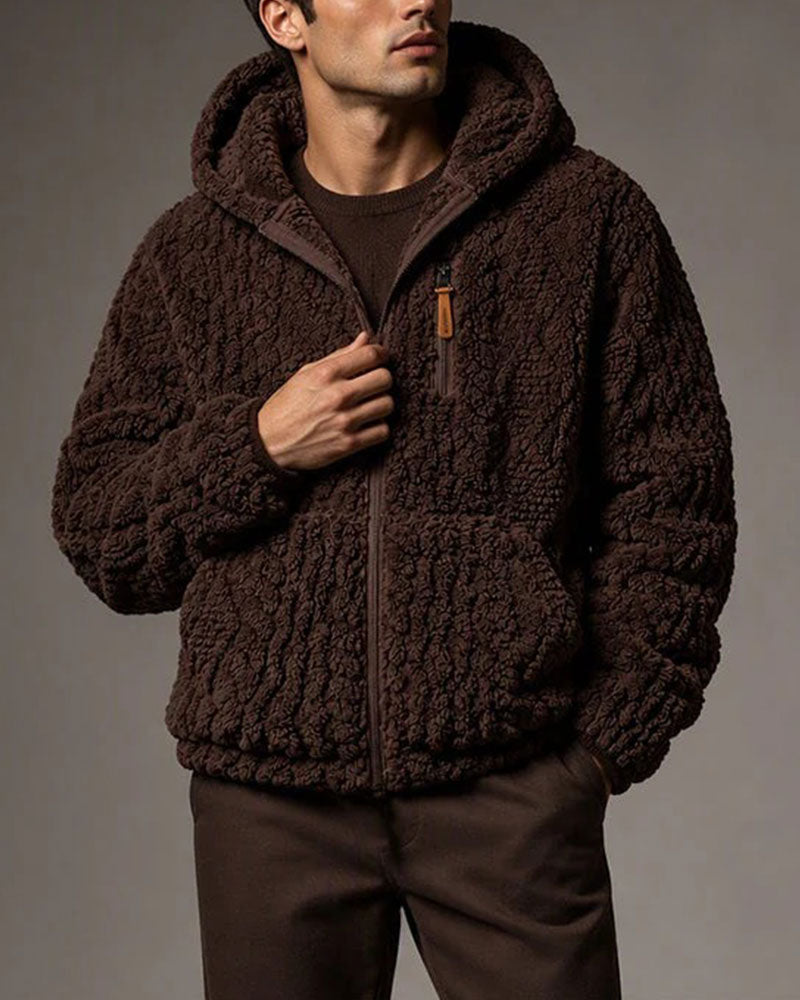 Homme Manteau À Capuche Fermeture Éclair
