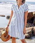 Martine™ - Robe chemise élégante à rayures