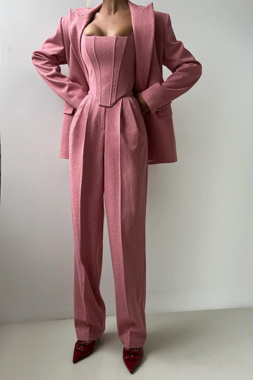 Luna | Ensemble de Blazer Trois Pièces à Double Boutonnage pour Femmes