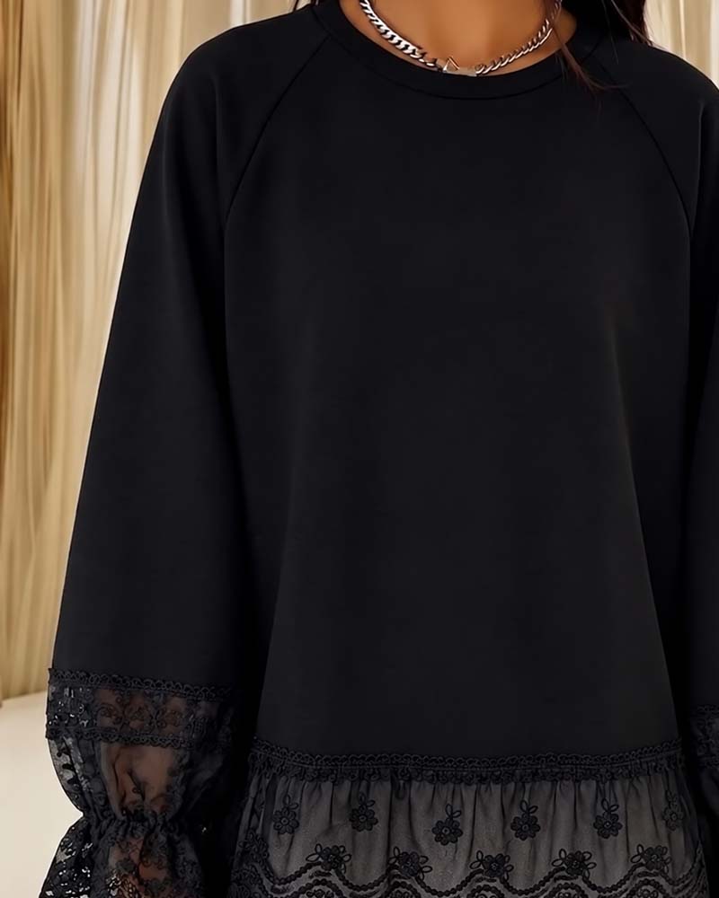 Blouse à manches longues en patchwork