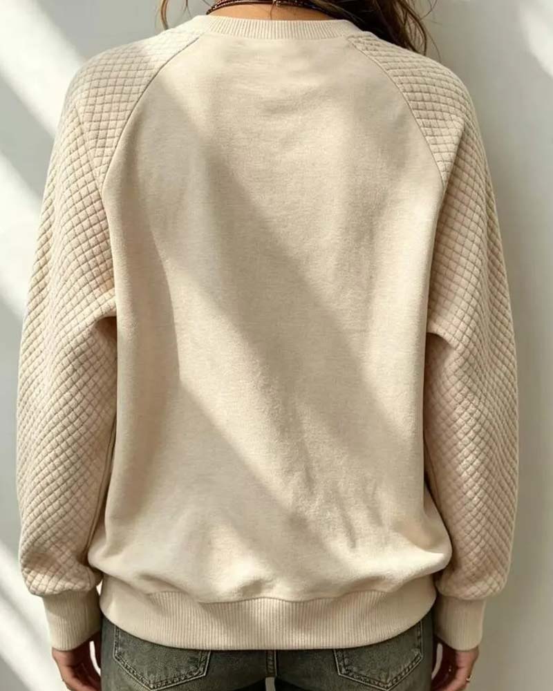 Pull en sweat à col rond avec manches raglan en argyle
