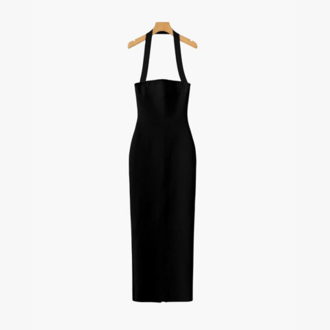 Robe extensible à col licou pour femme | Maxi