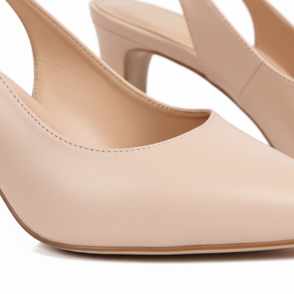 Escarpins Slingback à Bout Pointu pour Femme Chaussures à Petit Talon Kitten Heel