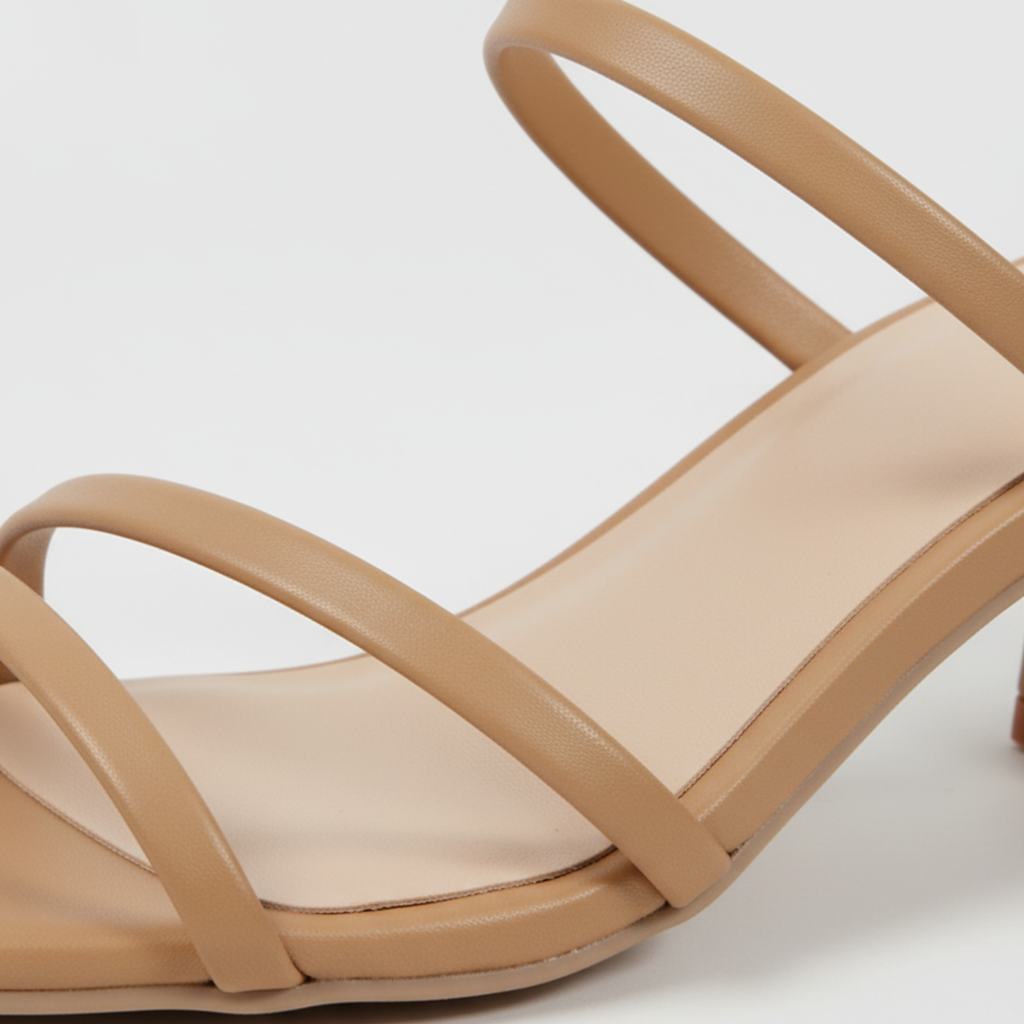 Sandales à Talon Carré pour Femme Chaussures à Brides et Bout Carré