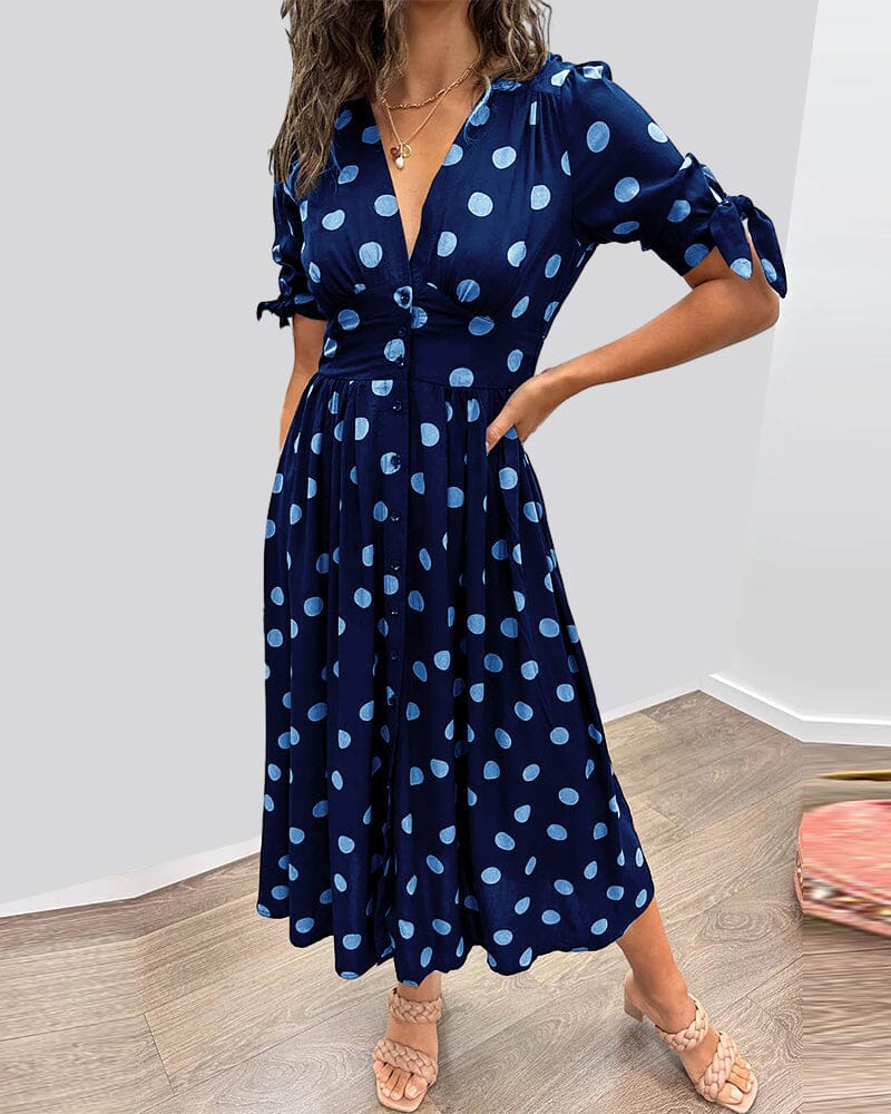 Bellamy - Robe à décolleté en V avec pois