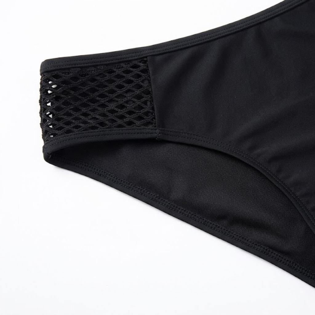 Bas de Maillot de Bain High Waist Bikini Bottoms avec Détails Transparents