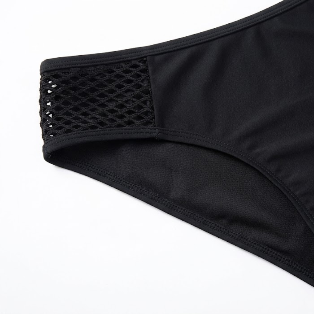 Bas de Maillot de Bain High Waist Bikini Bottoms avec Détails Transparents
