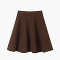 Jupe plissée en maille taille haute pour femme | Mini