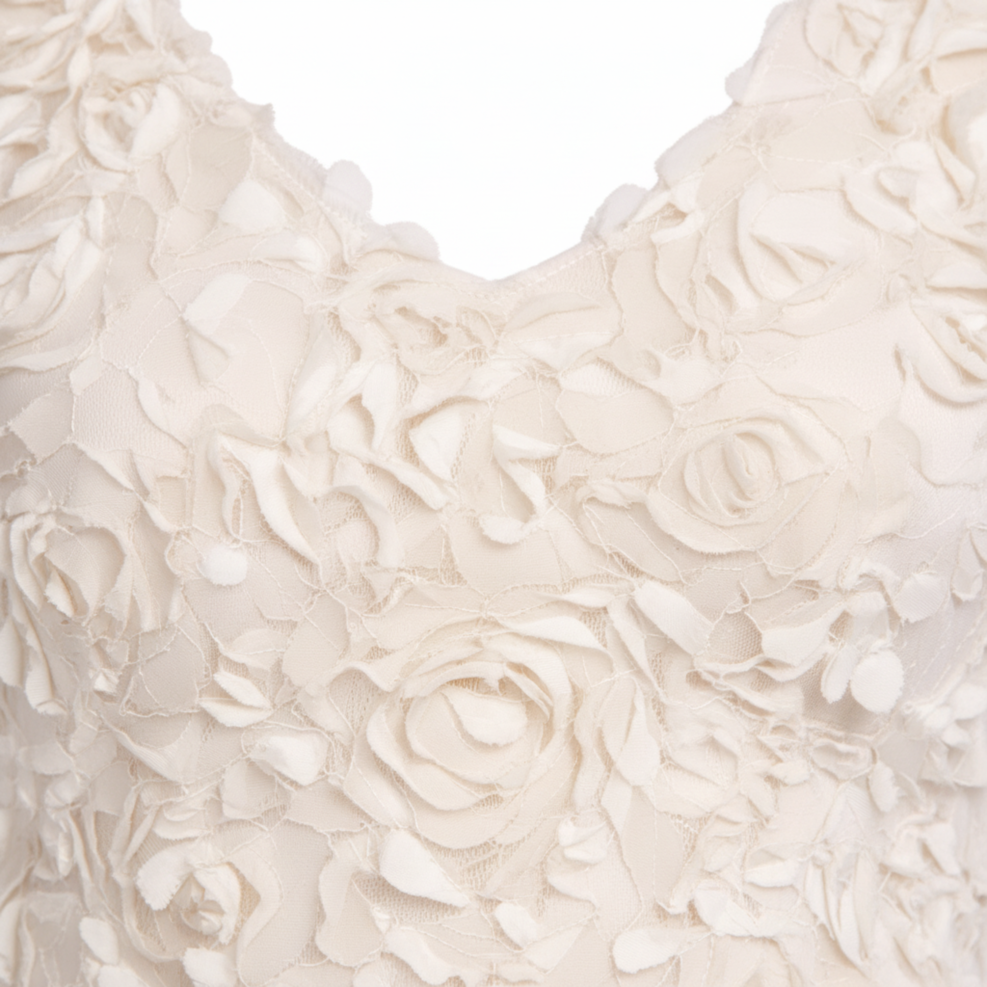 Robe Courte Ajustée à Appliqués Floraux 3D et Décolleté en V pour Femme