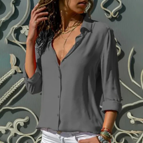 Chemise légère à boutons pour femme | Col
