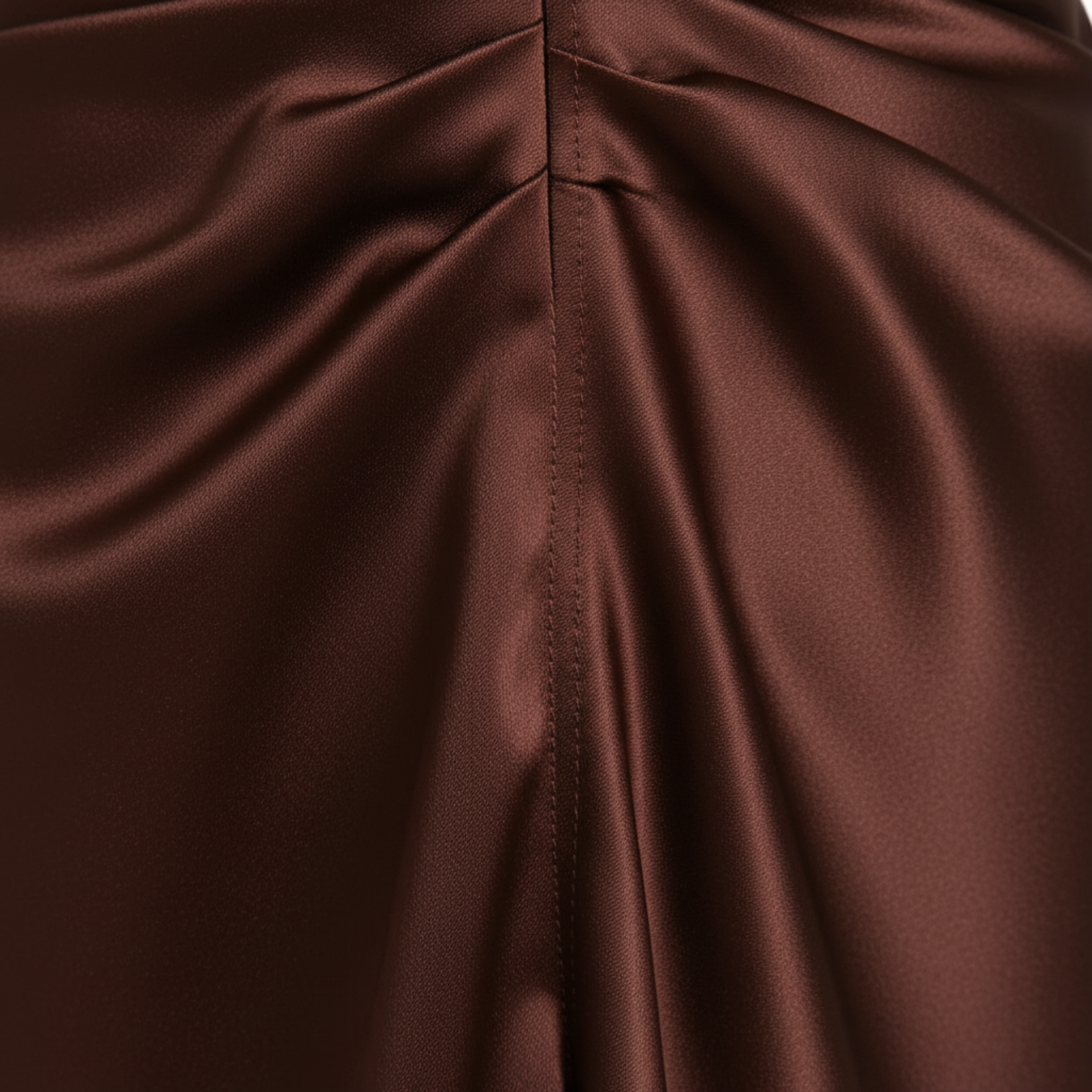 Robe Maxi Satinée à Encolure Carrée pour Invitée de Mariage avec Gants