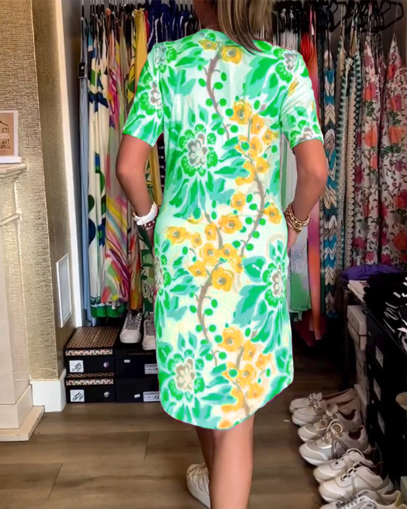 Federica™ - Robe à manches courtes avec imprimé floral