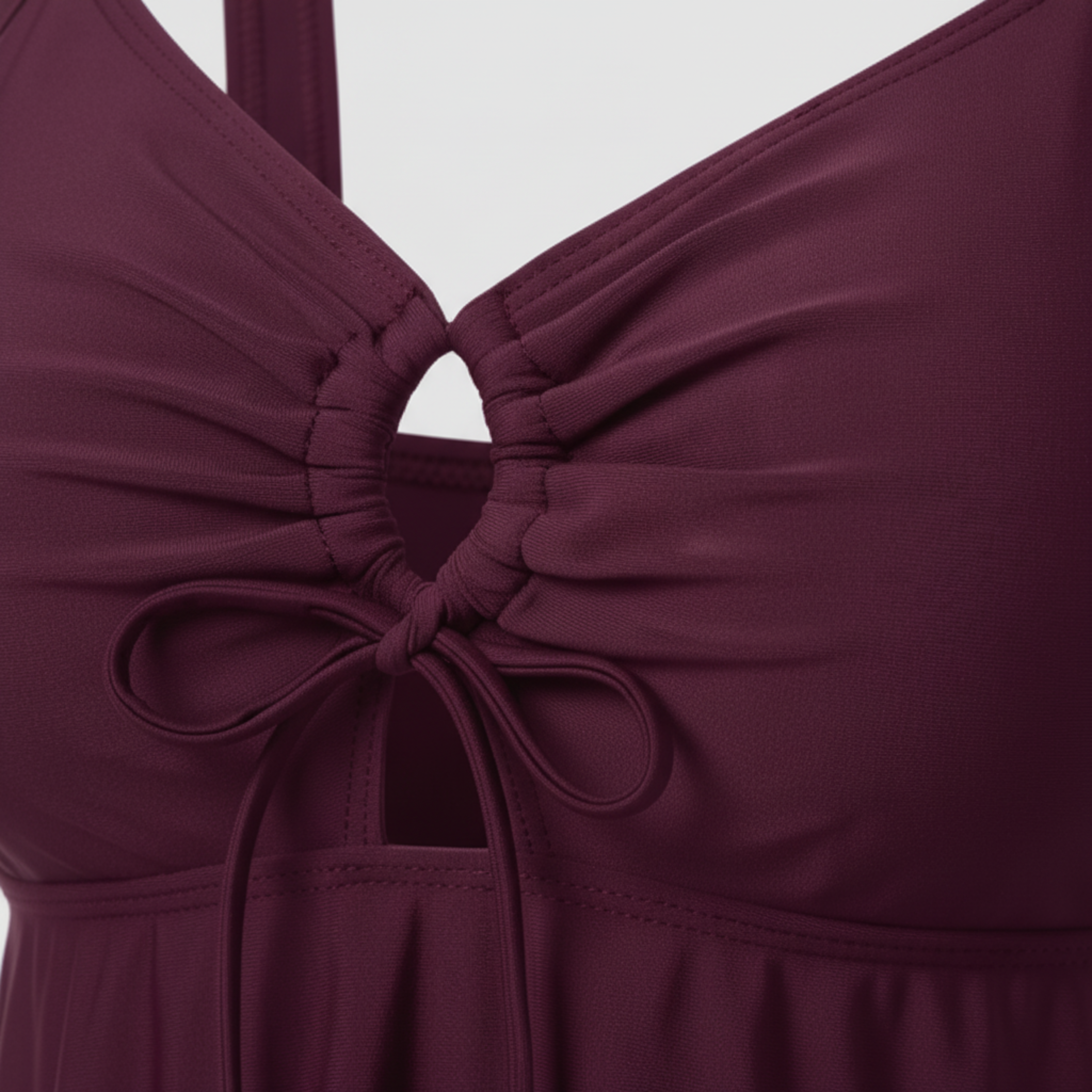 Haut de Tankini Taille Haute pour Femme avec Décolleté Goutte et Coupe Tunique