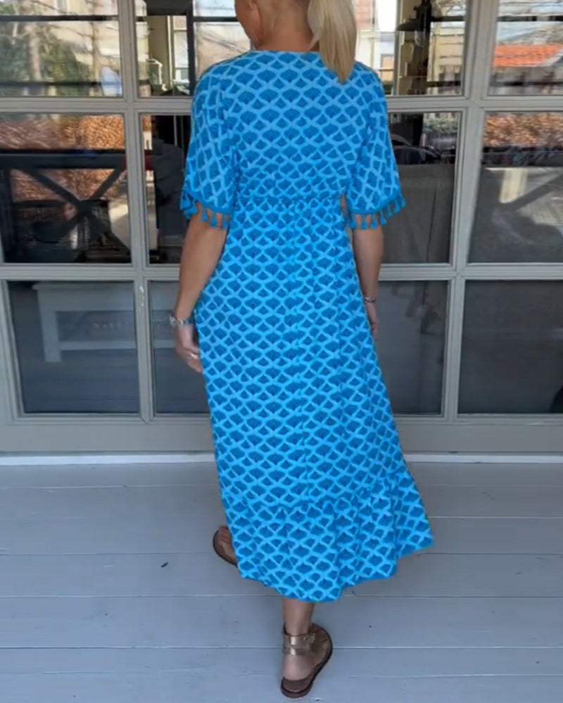 Robe décontractée imprimée à col en V