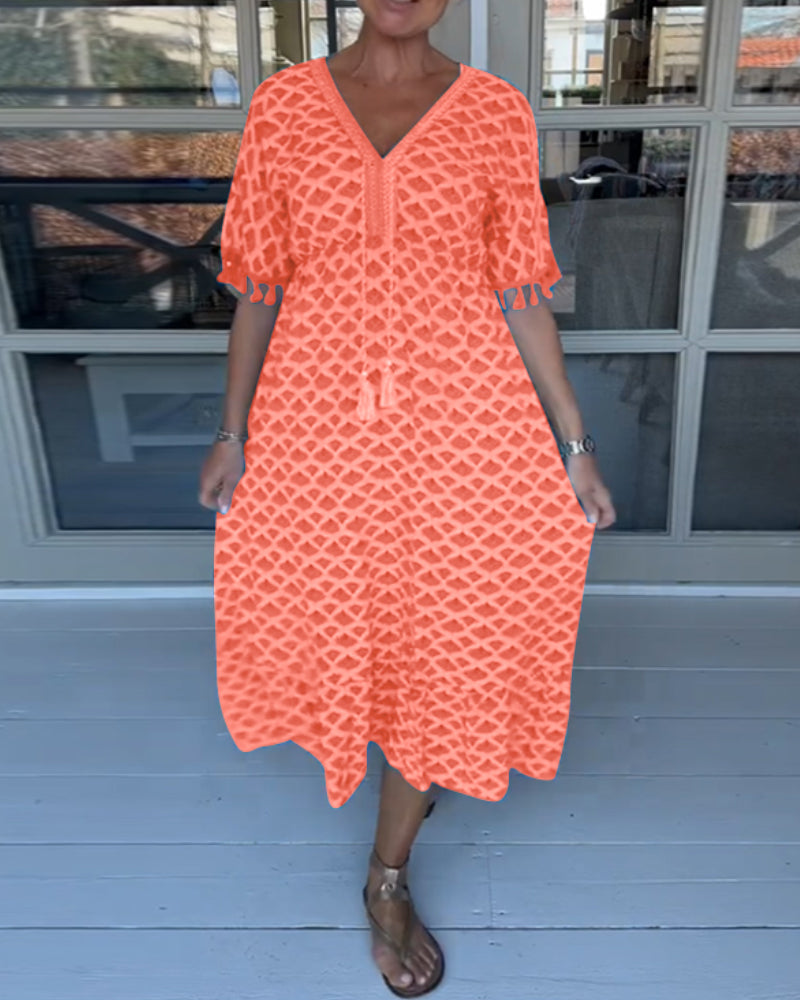Robe décontractée imprimée à col en V