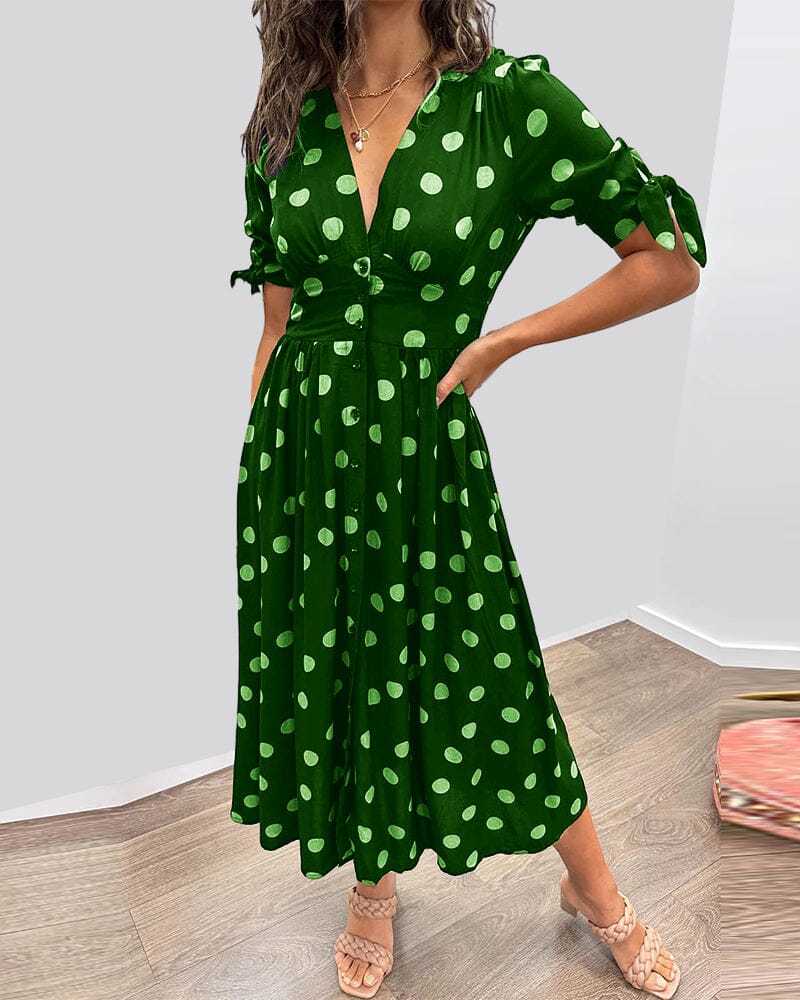 Bellamy - Robe à décolleté en V avec pois