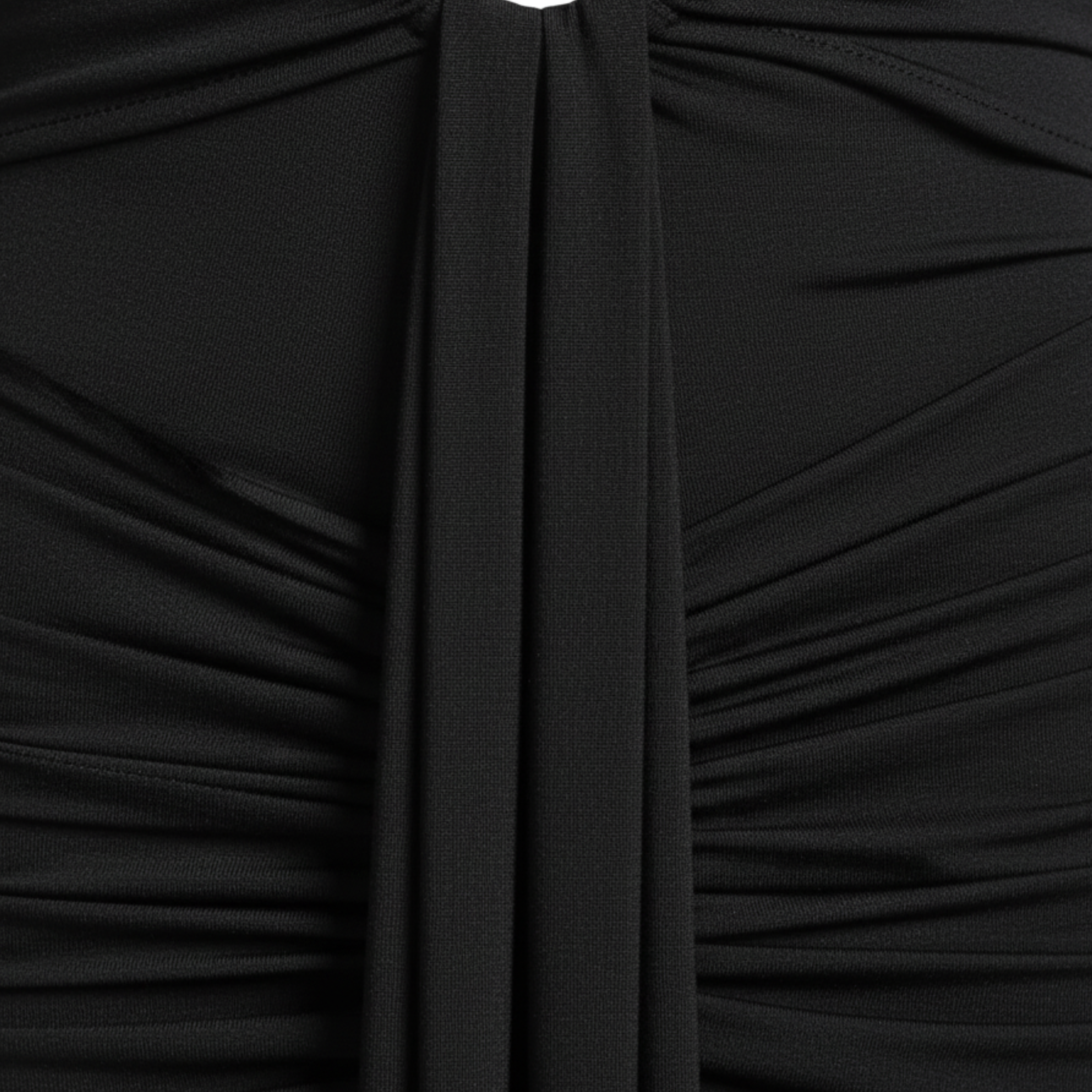 Robe de Soirée Maxi à Manches Longues avec Col en V Plongeant et Fronces