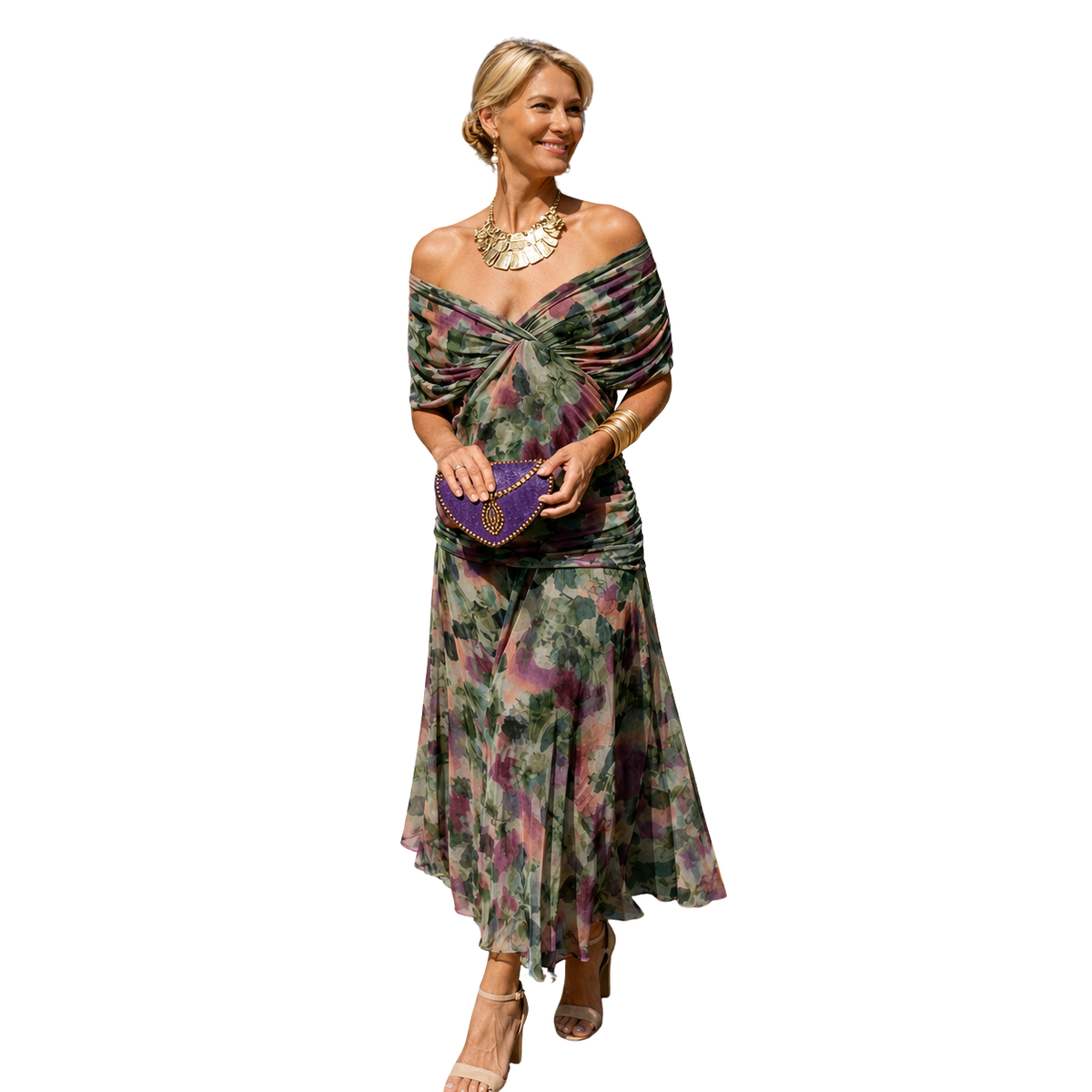 Clara | Robe de cocktail élégante pour femmes Maxi décolleté en V en chiffon