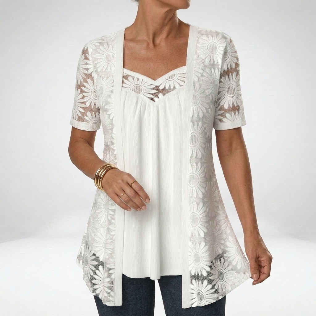 Soravie | Blouse en dentelle confortable pour le quotidien et les loisirs