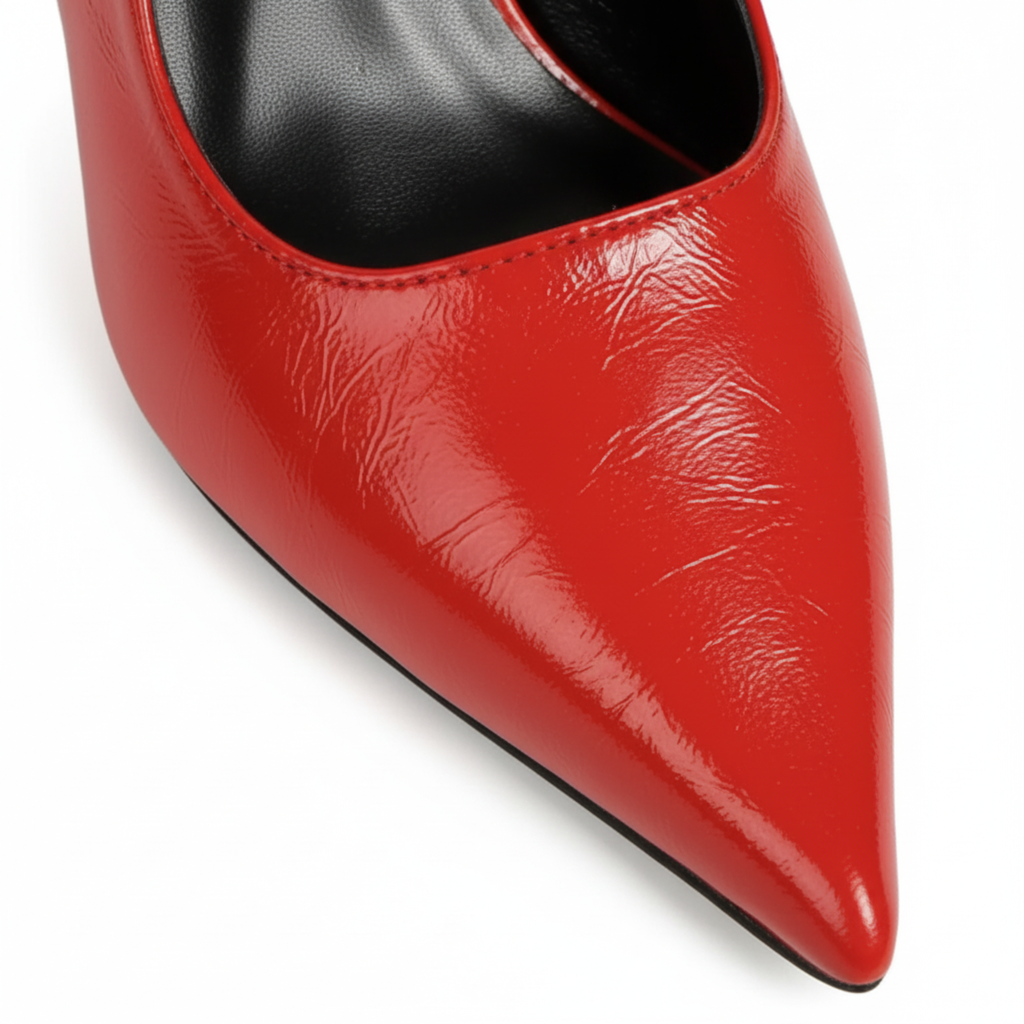 Escarpins Slingback à Bout Pointu pour Femme Chaussures à Petit Talon Vernies
