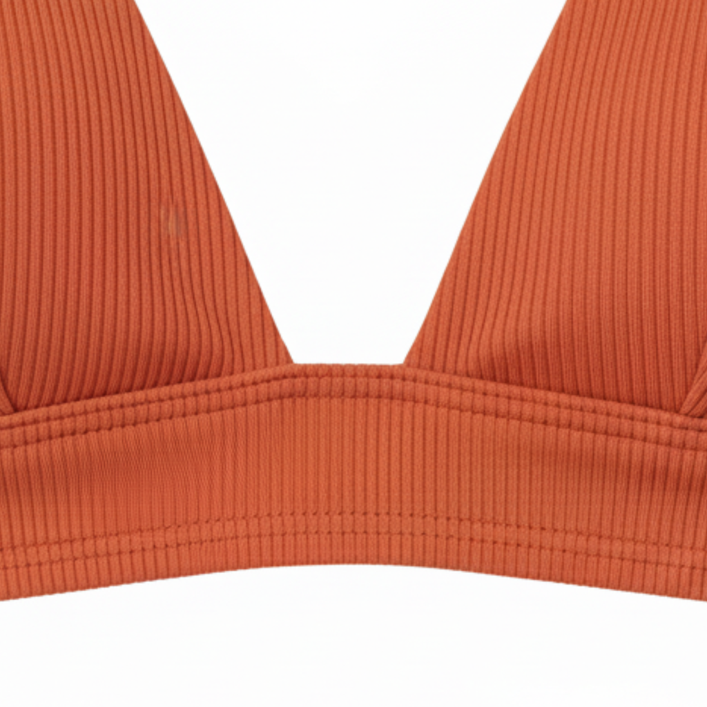 Bikini de Deux Pièces à Taille Haute avec Haut Push-Up et Texture Nervurée