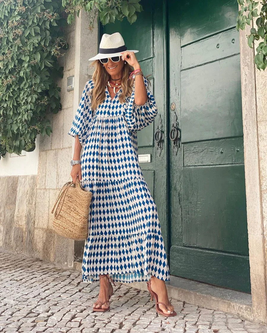 Elin | Robe Maxi à Pois pour Femmes
