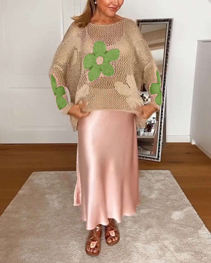Bloom | Haut en Crochet Floral pour Femmes à Manches Longues