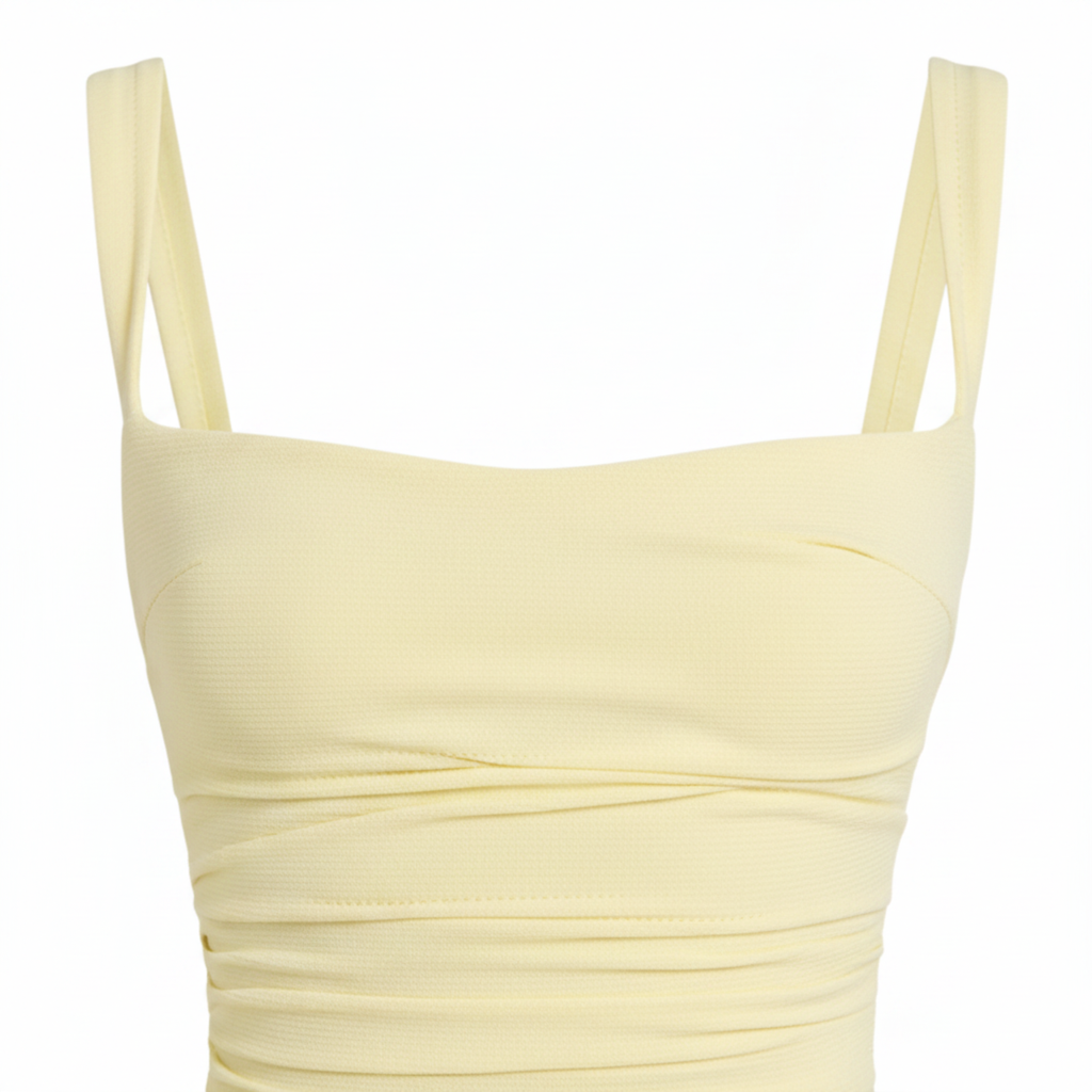 Robe Invitée de Mariage Longue à Col Carré et Taille Froncée pour Femme