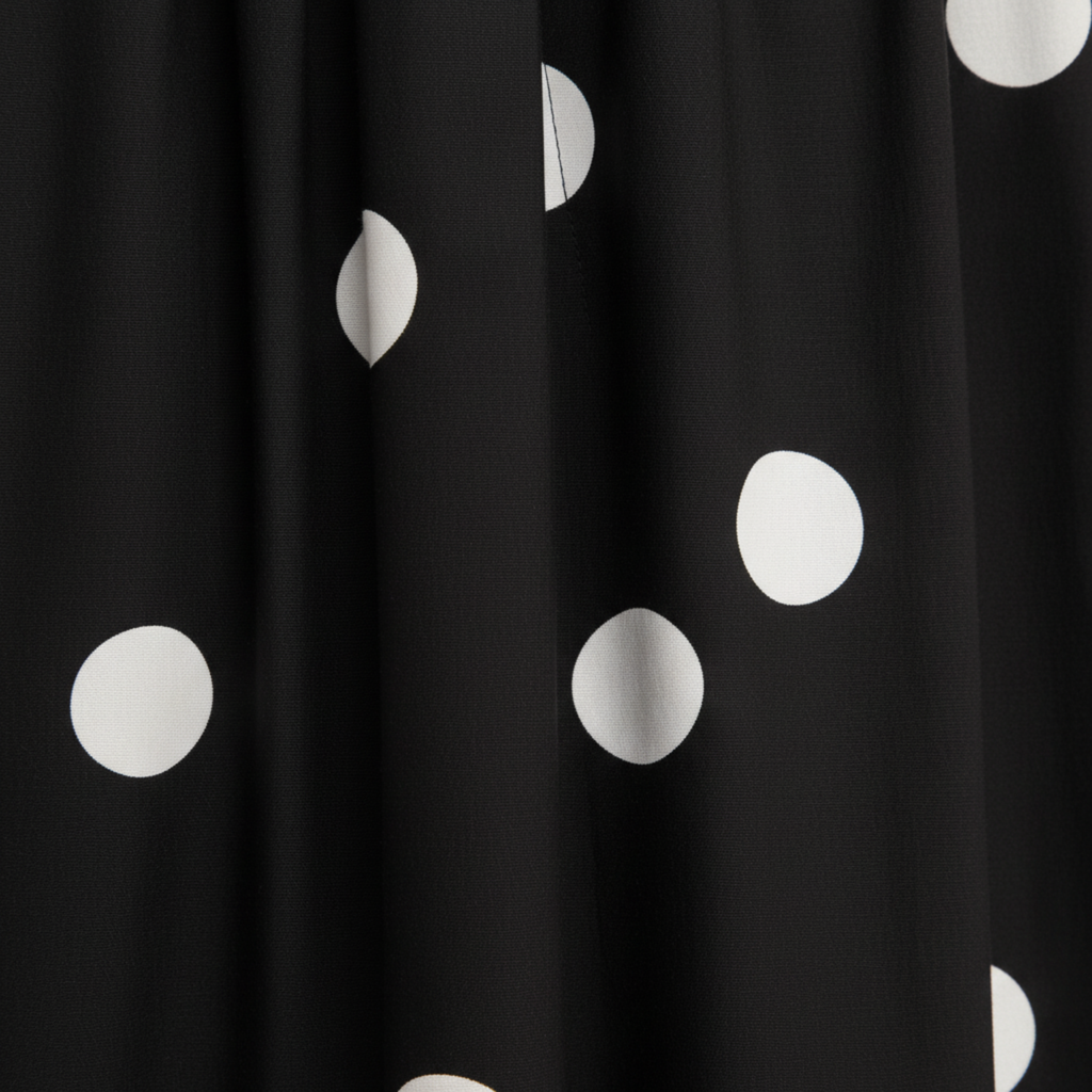 Robe Maxi à Pois avec Bustier Sans Bretelles et Jupe Évasée