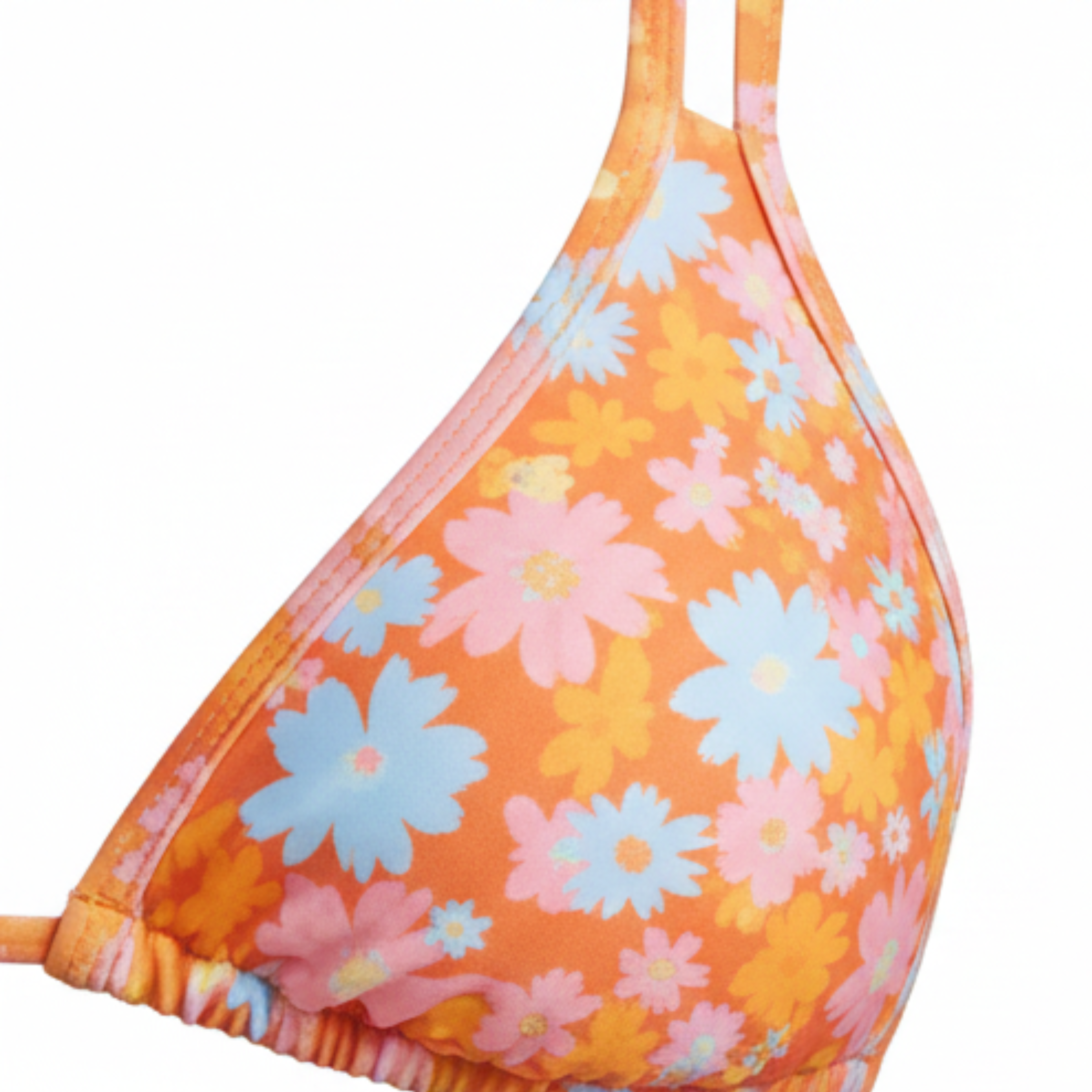 Bikini de Deux Pièces à Imprimé Fleuri avec Doubles Bretelles et Haut Triangle