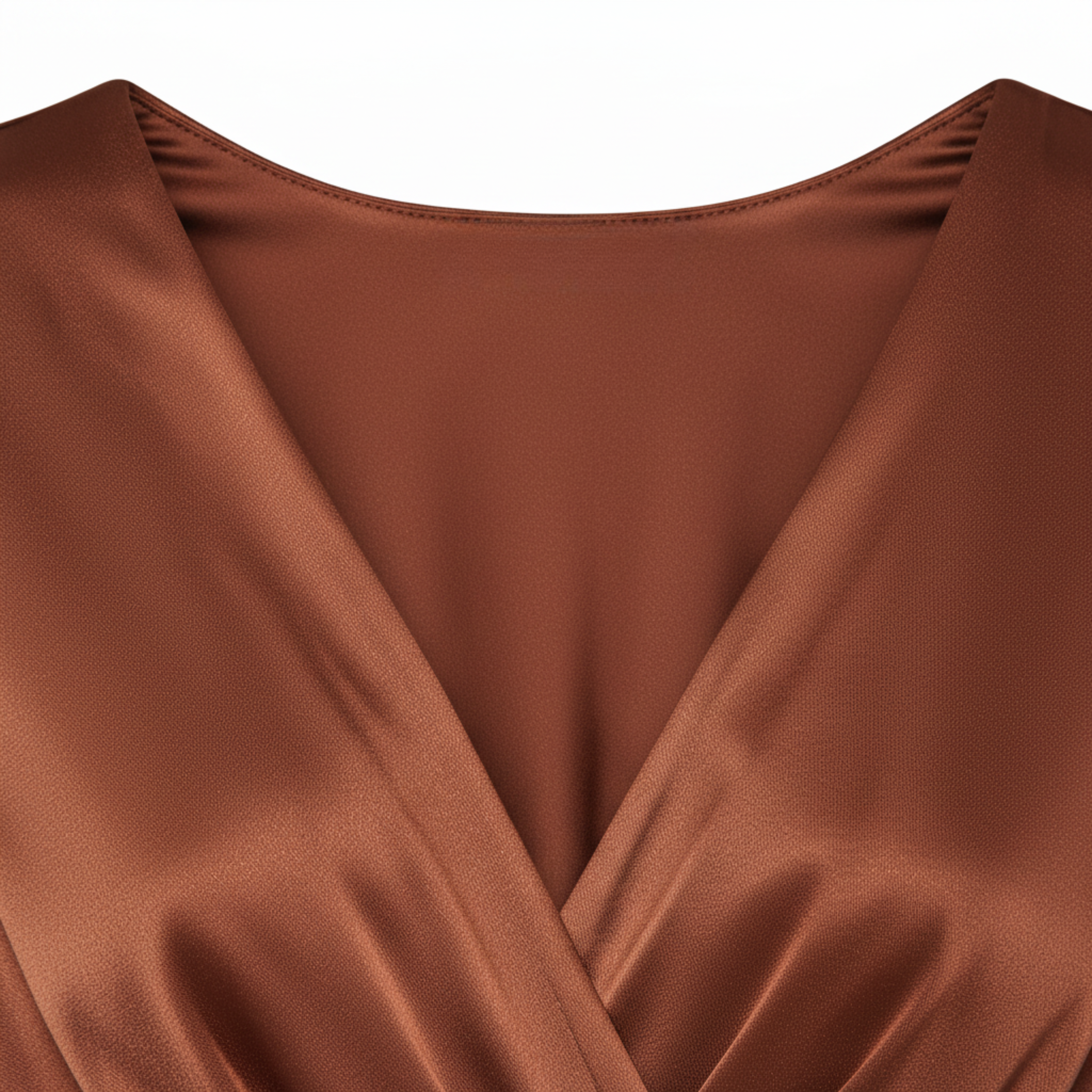 Robe Longue en Satin pour Femme avec Col en V et Manches Courtes Style Cape