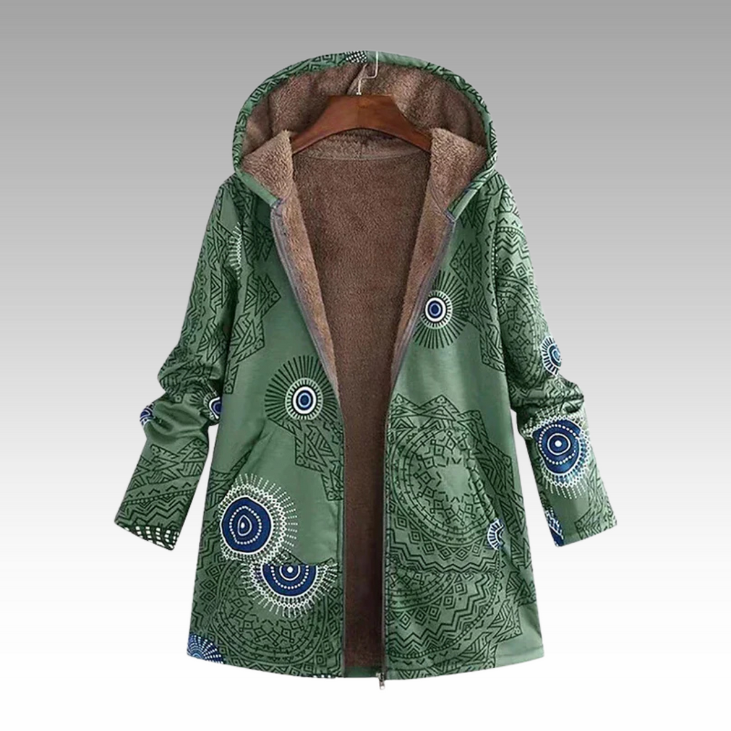 Alison - Manteau d'hiver boho élégant avec capuche