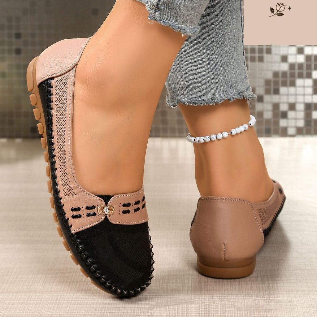 Zasreen | Chaussures en cuir orthopédiques pour femmes avec découpes aérées