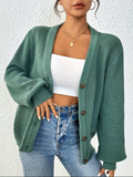 Ingeborg - Gilet Oversized Élégant en Maille Épais avec Boutons