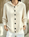 Cardigan Tricot Ouvert à Capuche