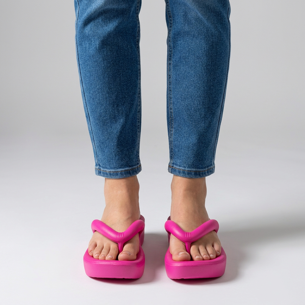 Etheal | Tongs confortables avec semelle compensée