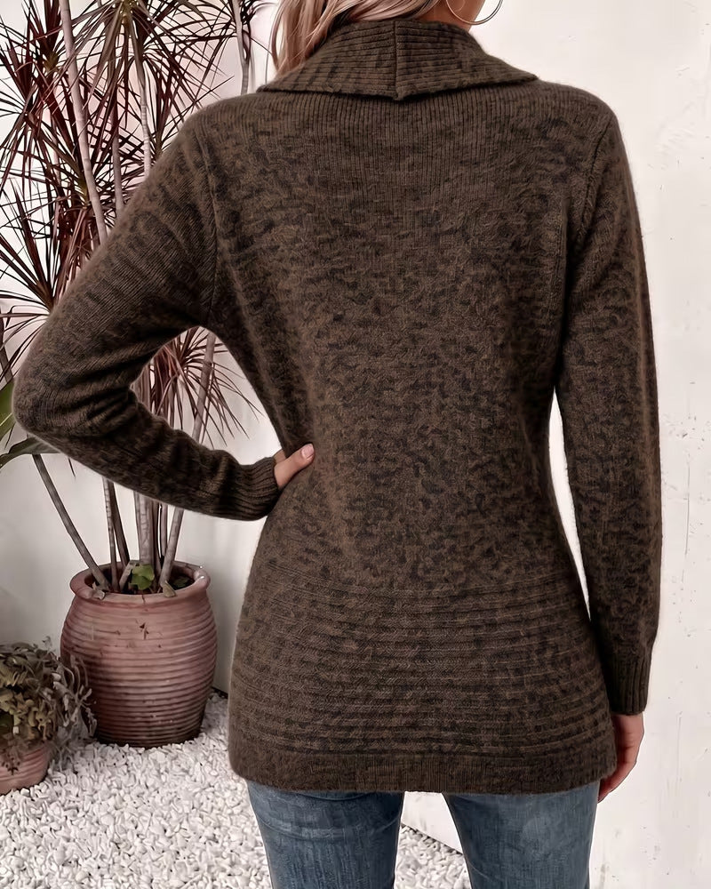Cardigan Unie Bouton Orné