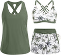 Désirée | Tankini femme trois pièces avec imprimé palmiers