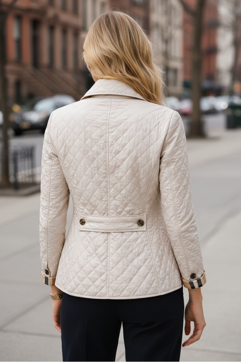 Parka à Col Boutonné Matelassé