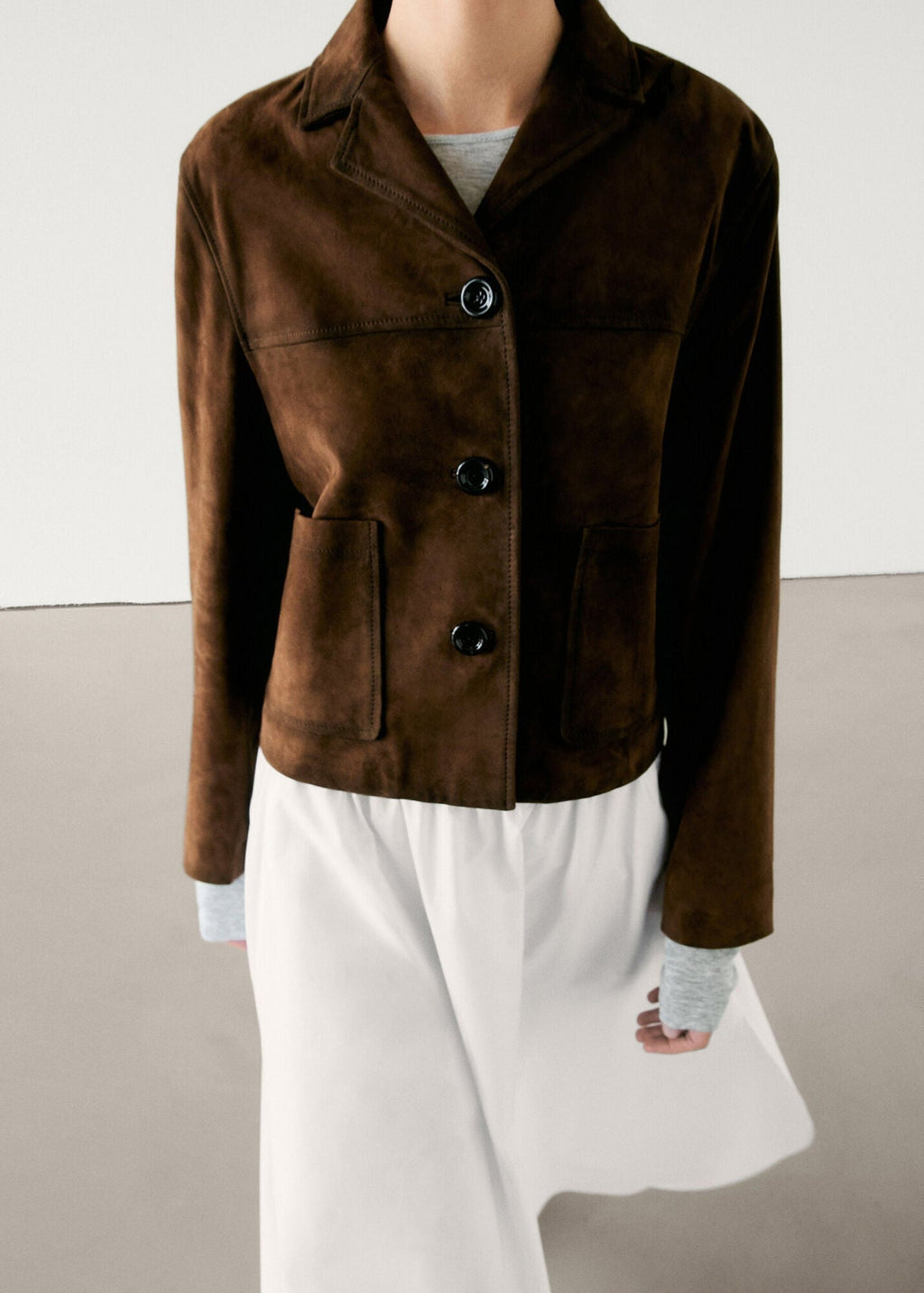 Veste Suédine Rétro Courte