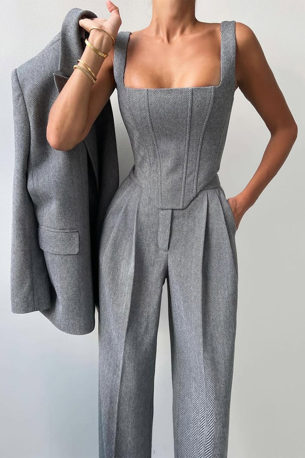 Luna | Ensemble de Blazer Trois Pièces à Double Boutonnage pour Femmes