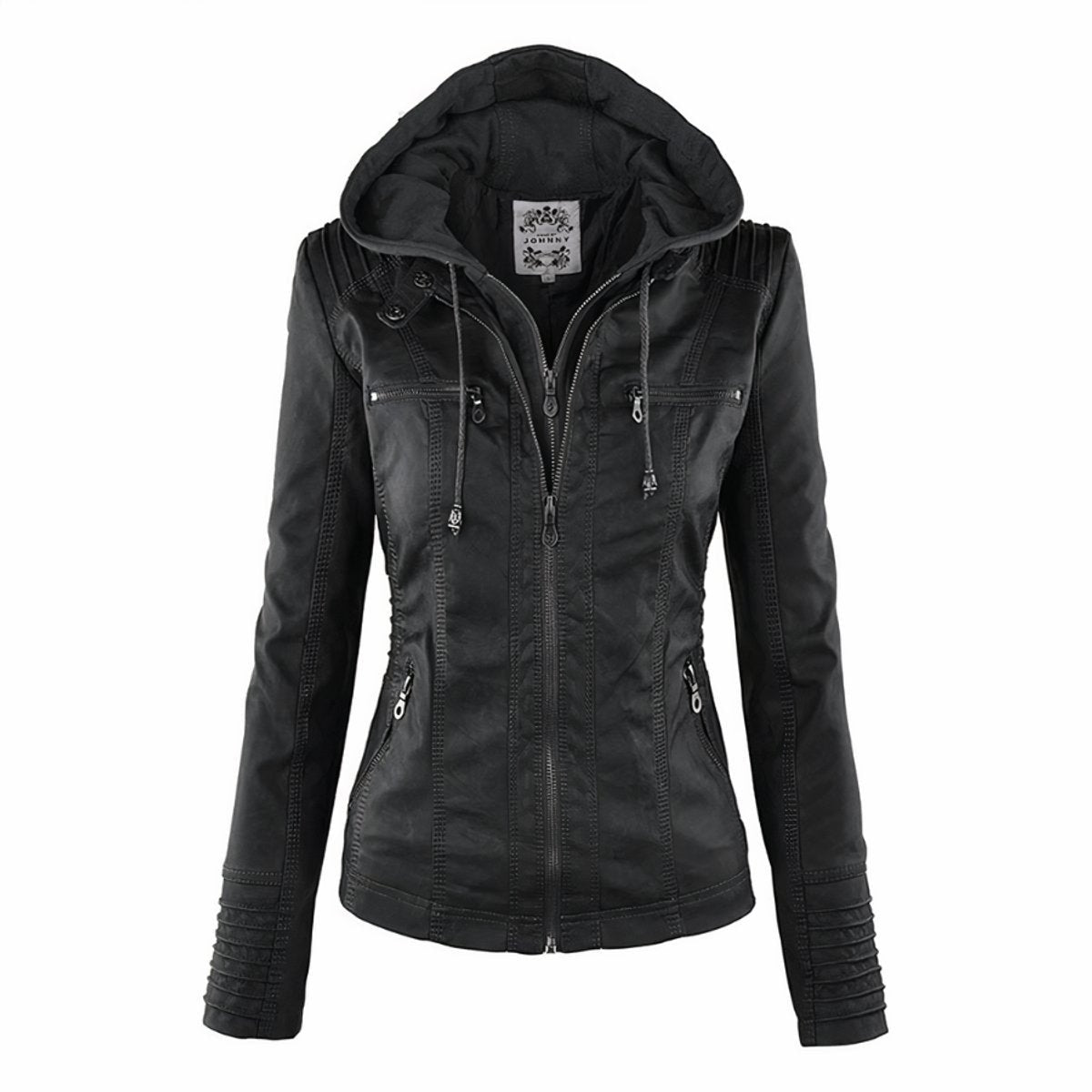 Martina | Veste en Cuir Élégante et Polyvalente avec Capuche Amovible