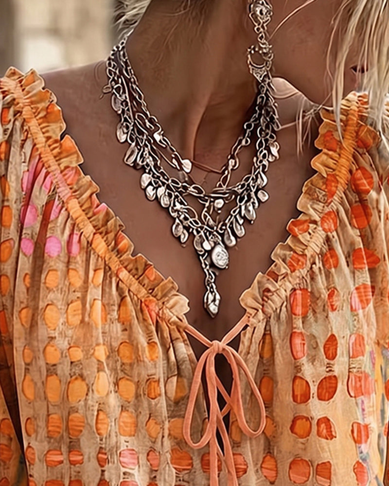 Ramceel | Blouse à pois avec détail de lacet