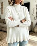 Pullover Col Mock Volant