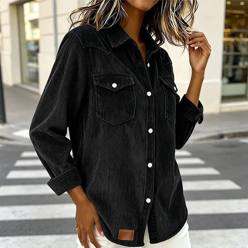 Luoceta | Chemise décontractée à rayures avec poches poitrine