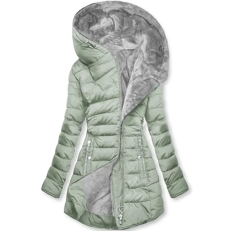 Manteau d'hiver Femme | Doublure en fourrure douce & Optique élégante