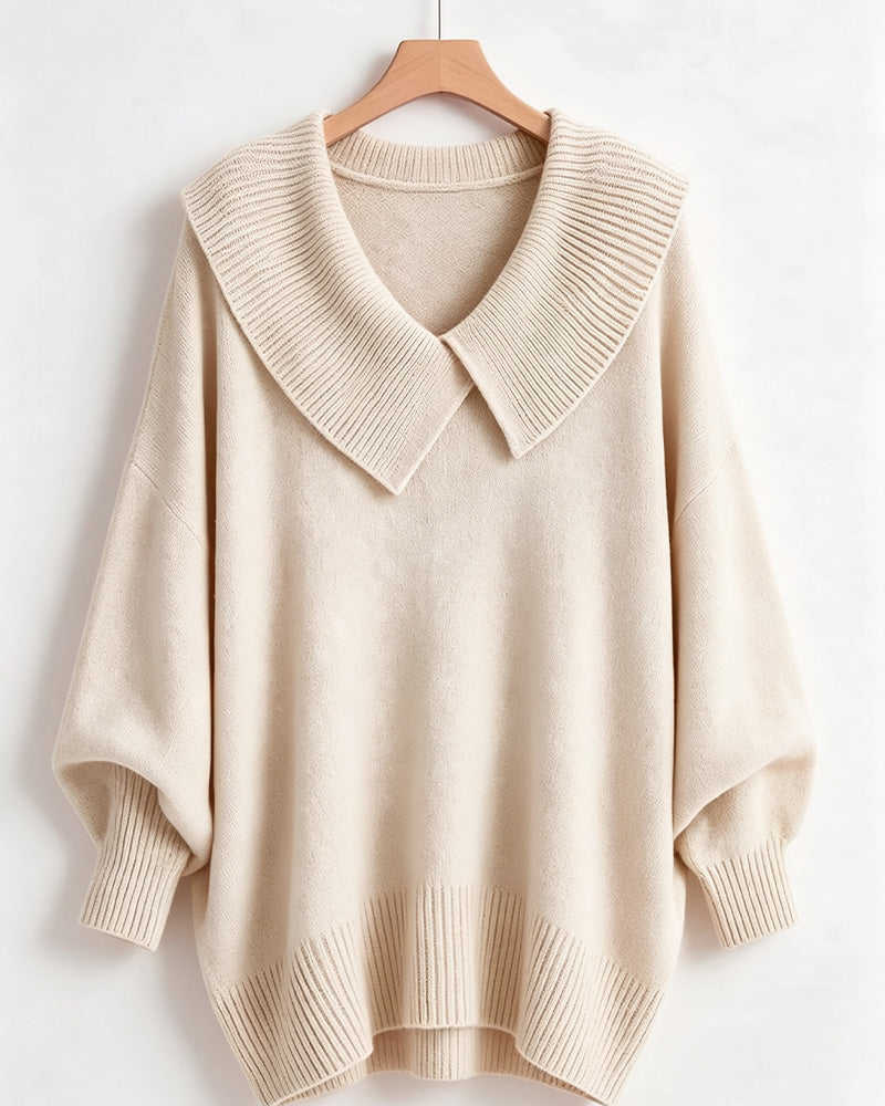 Pull à col irrégulier uni