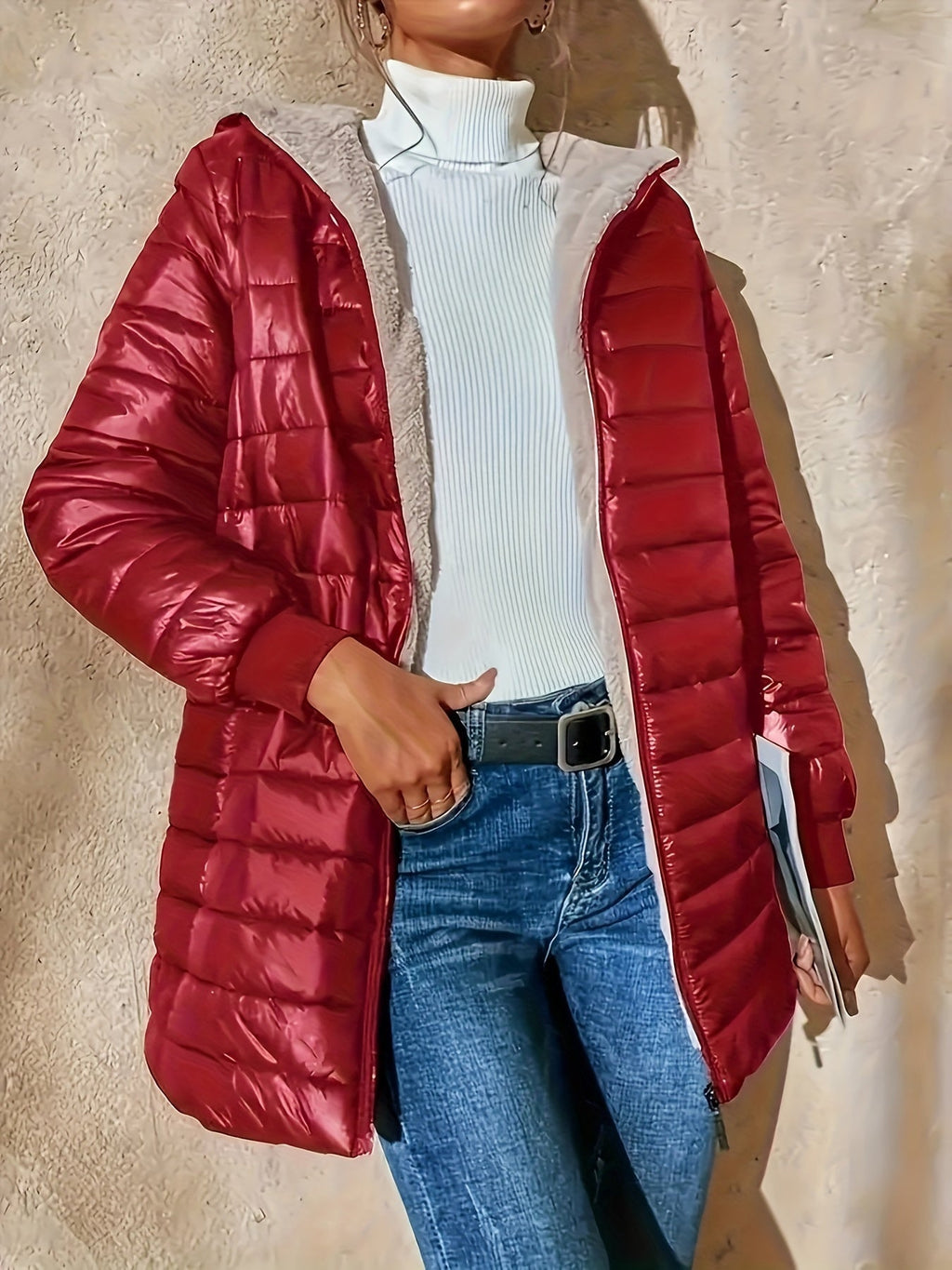 Esther - Manteau d'Hiver Long et Élégant Matelassé