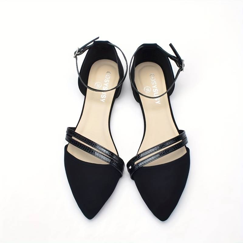 Chaussures Plates À Bout Pointu Et Bride À La Cheville Pour Femme | Idéales Pour UN Usage Quotidien